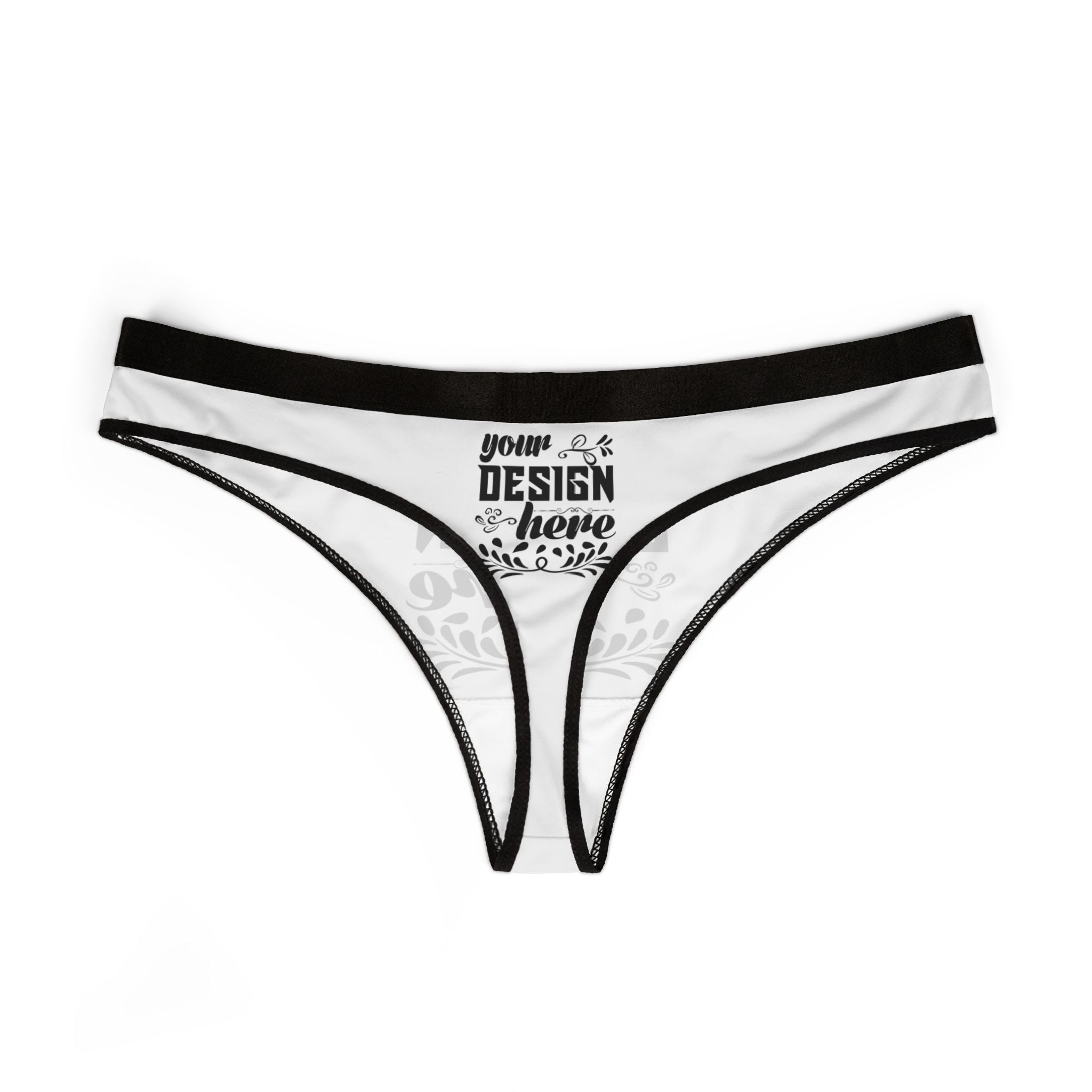 Customizable Womens Thong Underwear All Over Print Stretch Fabric