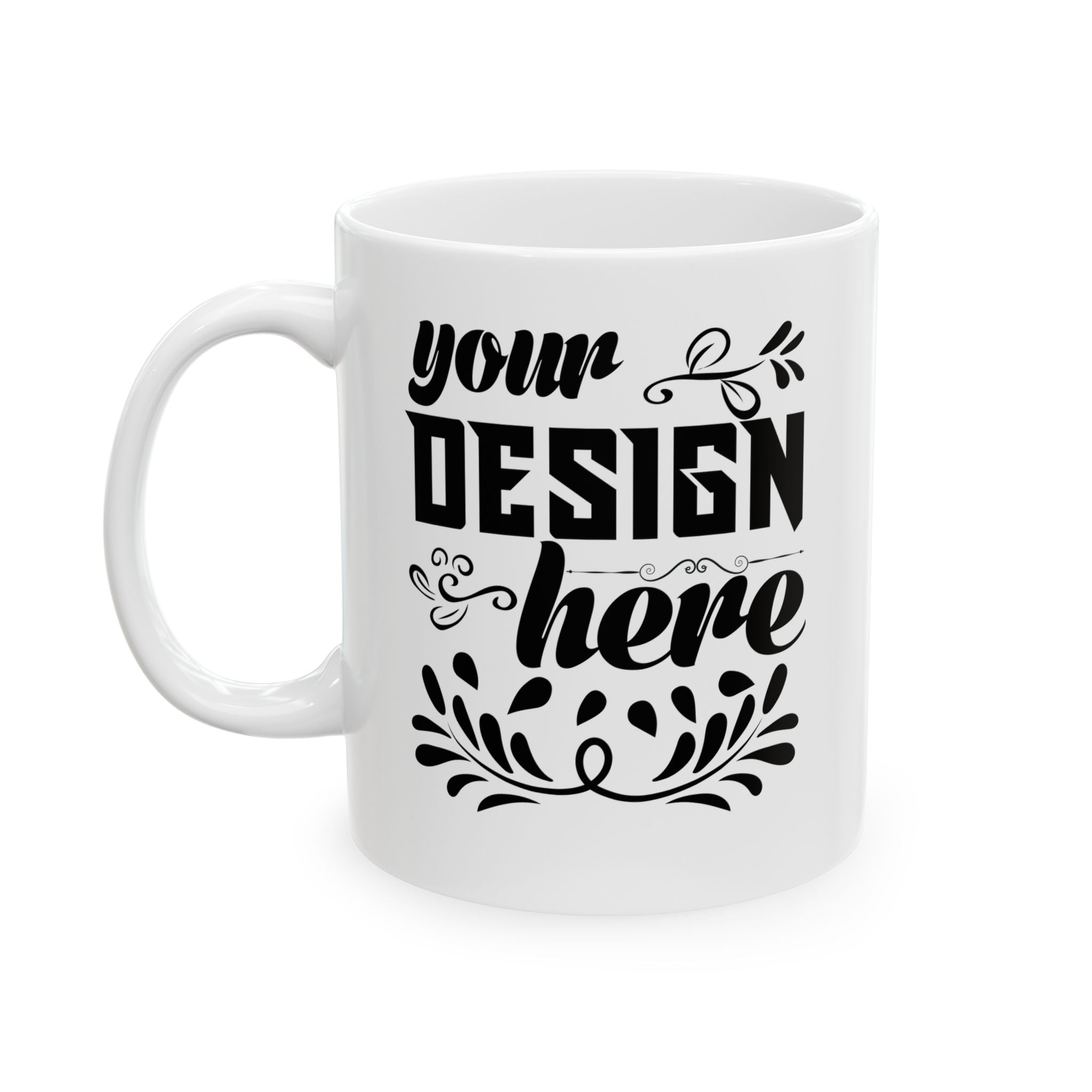 Customizable Glossy Ceramic Coffee Mug 11oz and 15oz