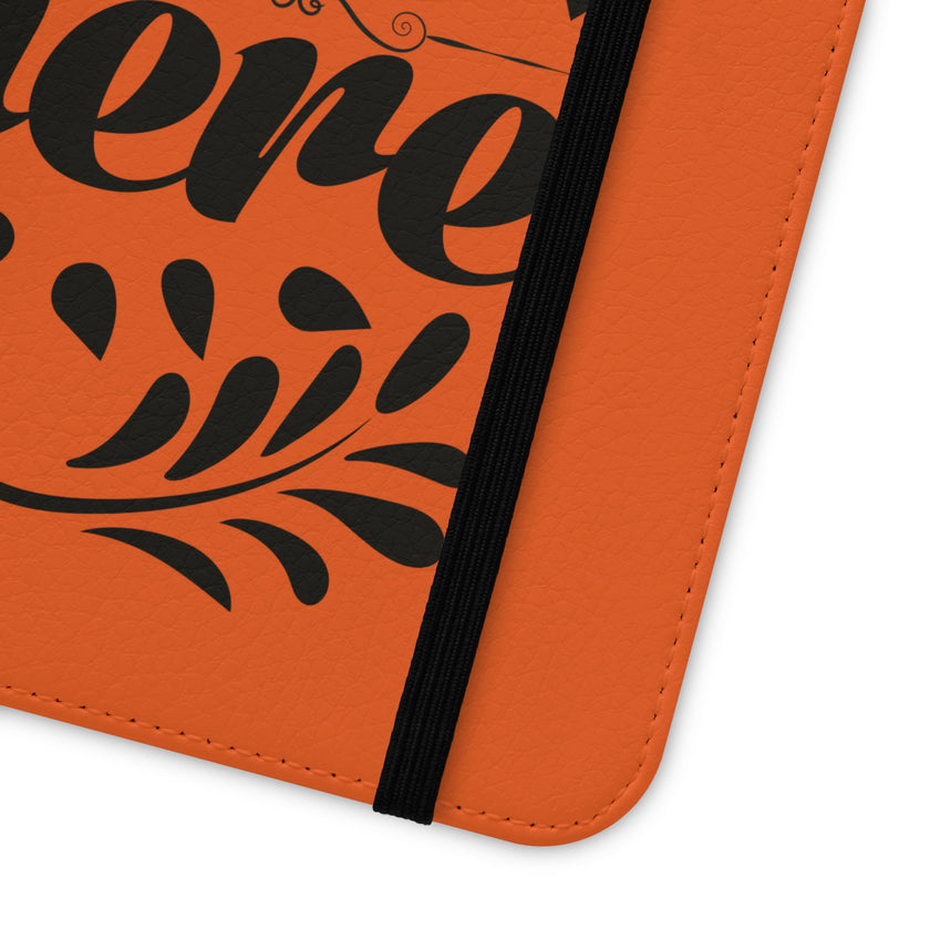 Customizable Flip Folio Phone Case With Card Slots Stand And Elastic Strap