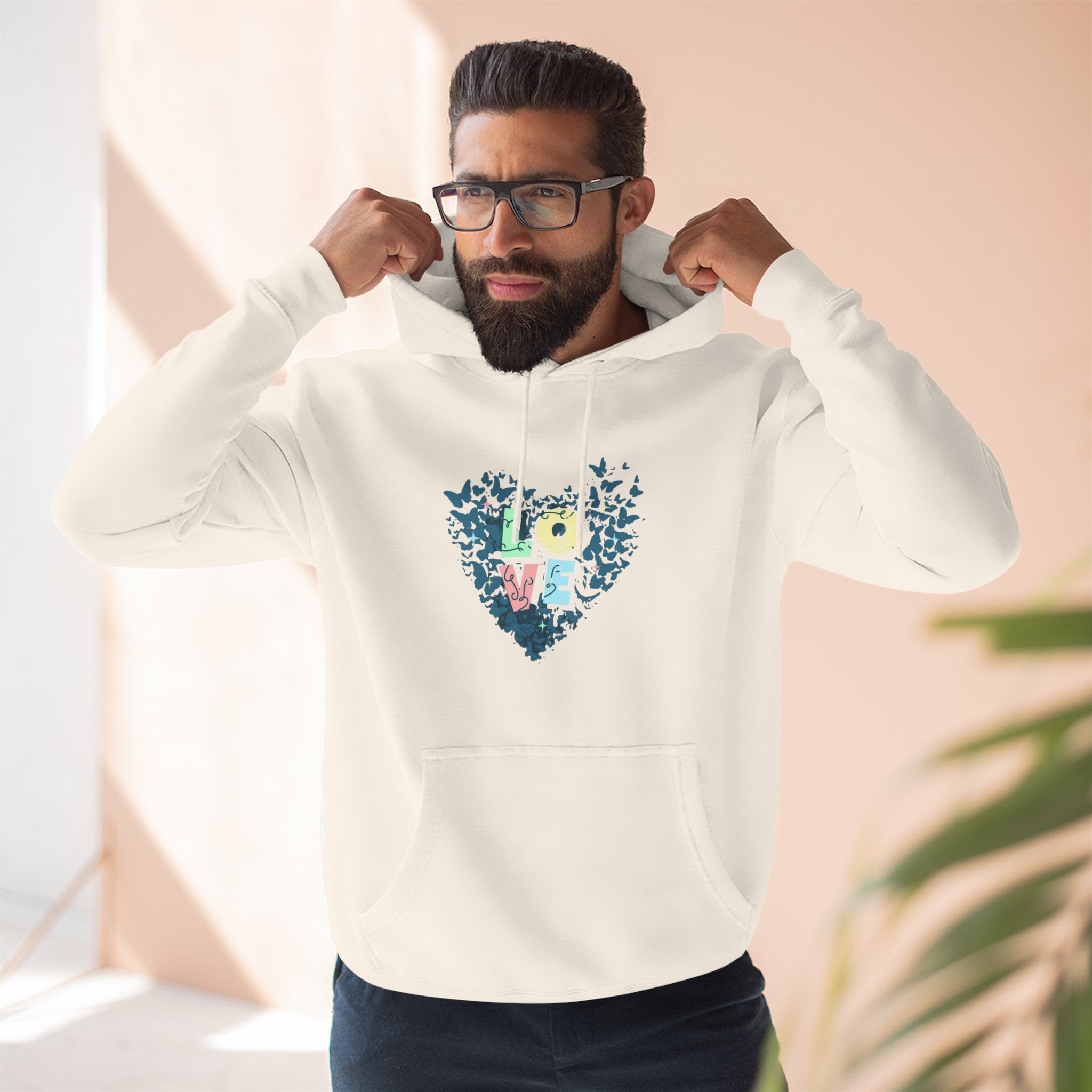 Lane Seven LS14001 Unisex  Fleece Hoodie | Butterfly Love Graphic Print