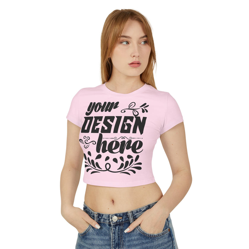 Customizable Womens Baby Tee Organic Cotton Slim Fit T Shirt