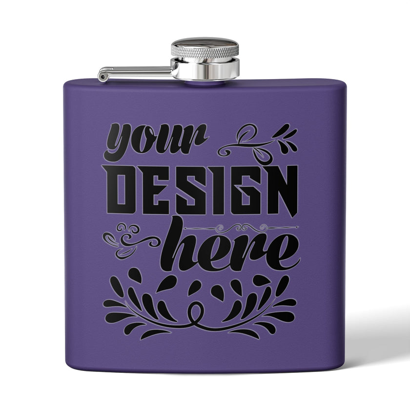 Customizable Polar Camel 6oz Stainless Steel Flask with UV DTF Print