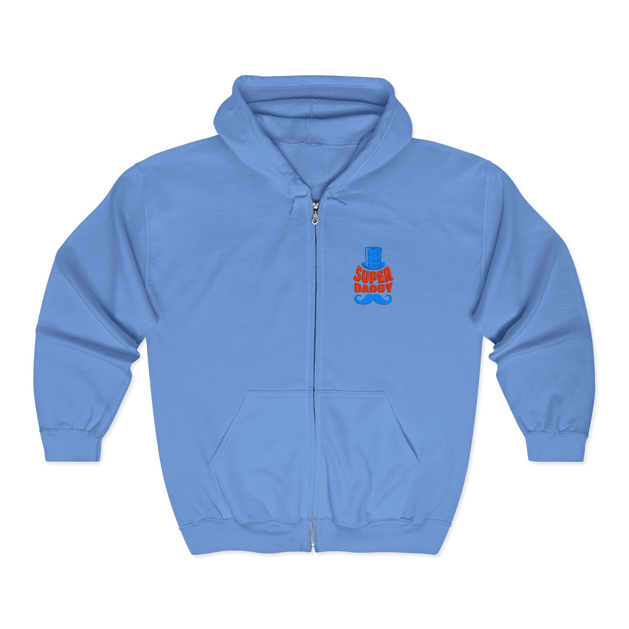 Gildan 18600 Unisex Full Zip Hoodie | Super Daddy Embroidery