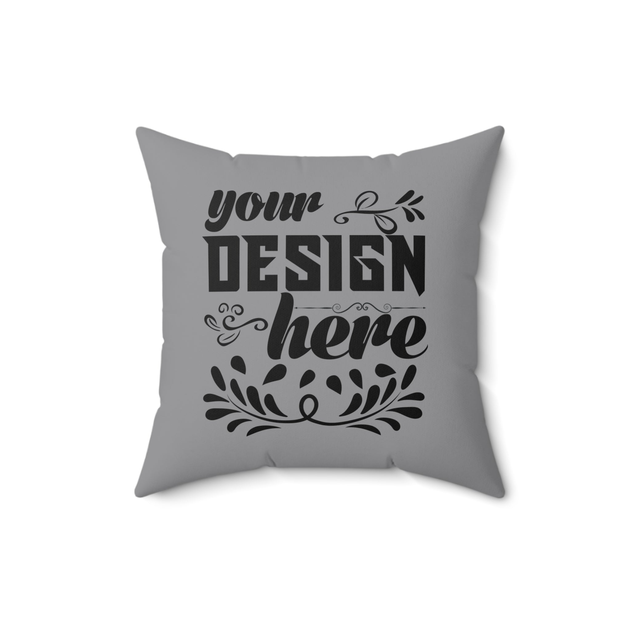 Customizable Spun Polyester Square Pillow with Double Sided Print and Zipper