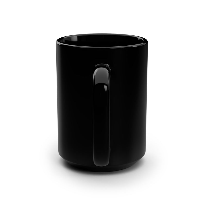 Customizable Black Ceramic Mug 15oz Glossy Finish Easy Grip C Handle