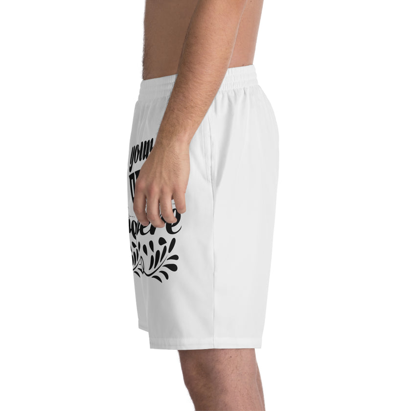 Customizable Men’s Elastic Beach Shorts AOP with Inner Mesh Brief