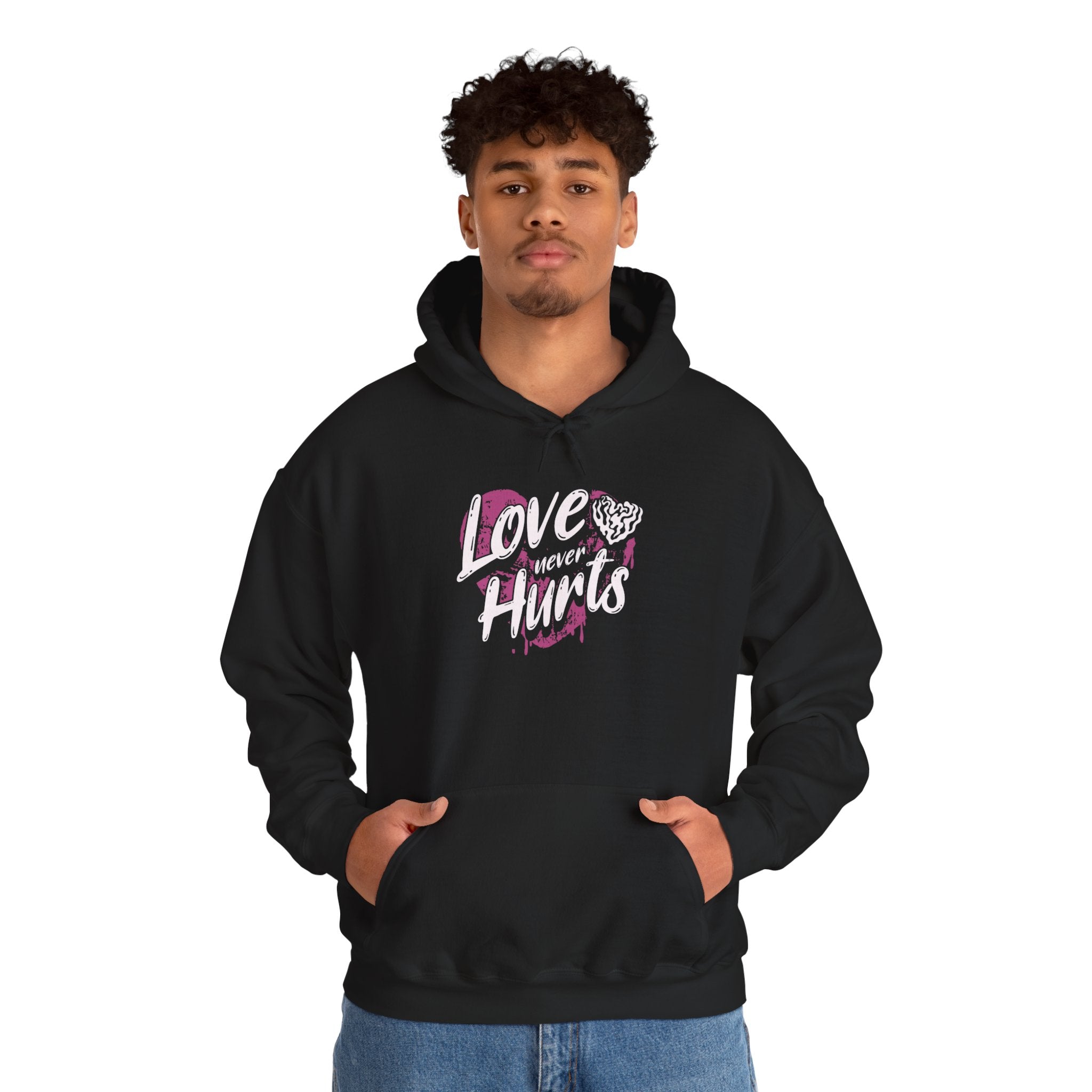 Gildan 18500 Unisex  Hooded Sweatshirt | Love Never Hurts Graphic Print