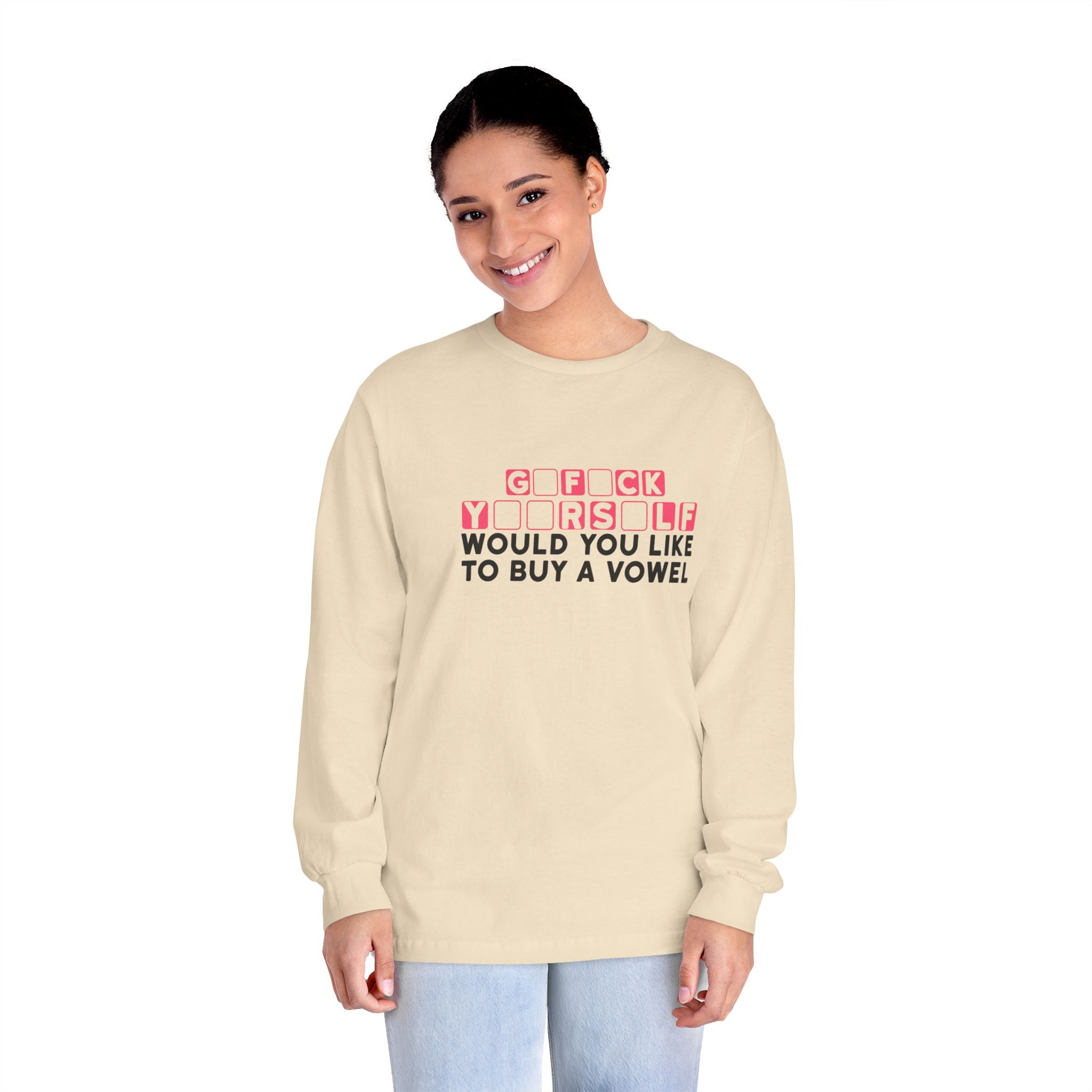 American Apparel 1304 Unisex Long Sleeve T-Shirt Buy a Vowel Graphic Print
