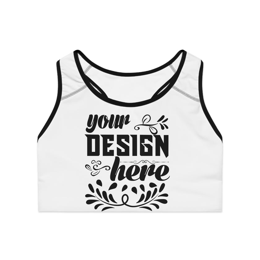 Customizable Generic Brand Sports Bra All Over Print Compression Fit