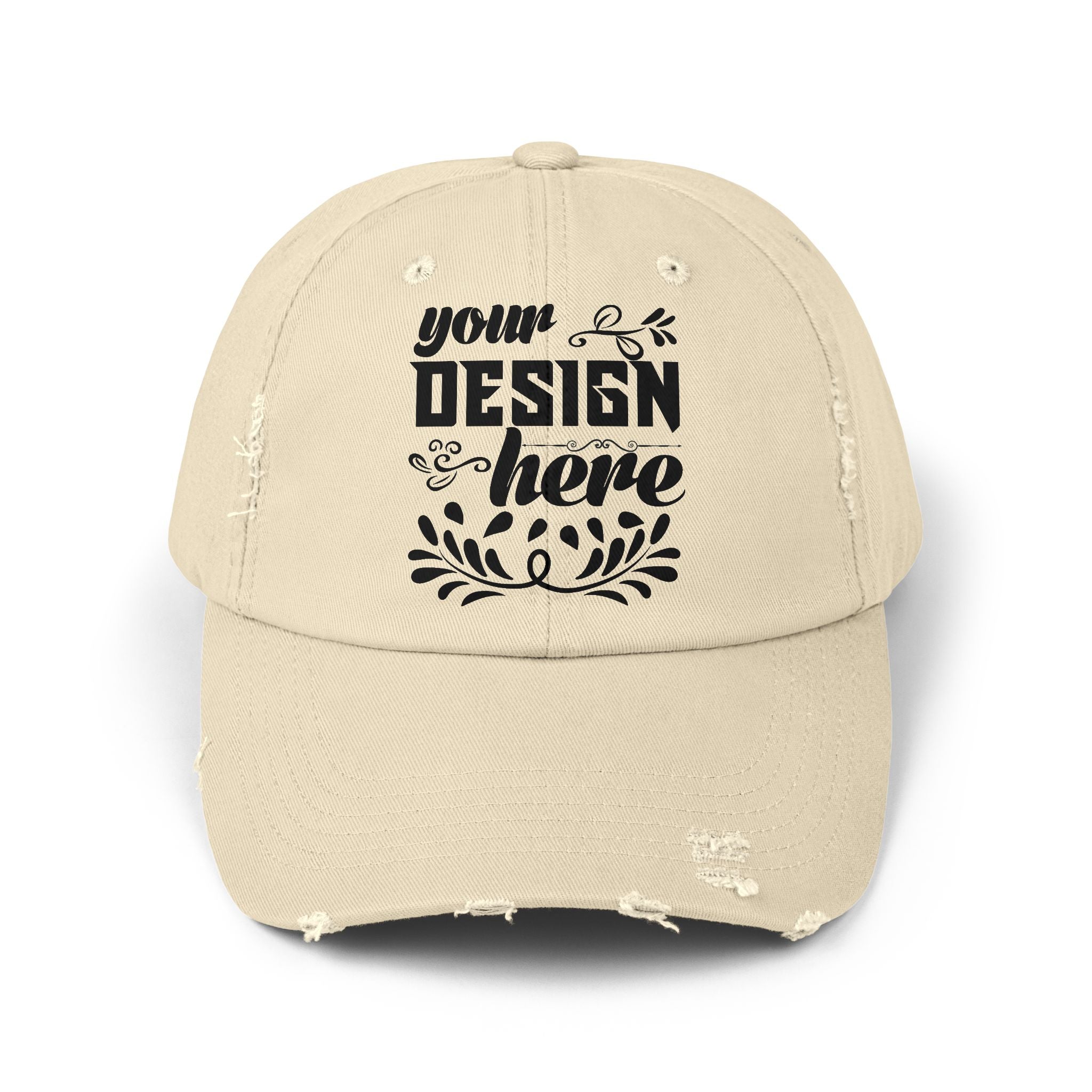 Customizable District DT600 Distressed Cotton Cap for Personalized Style