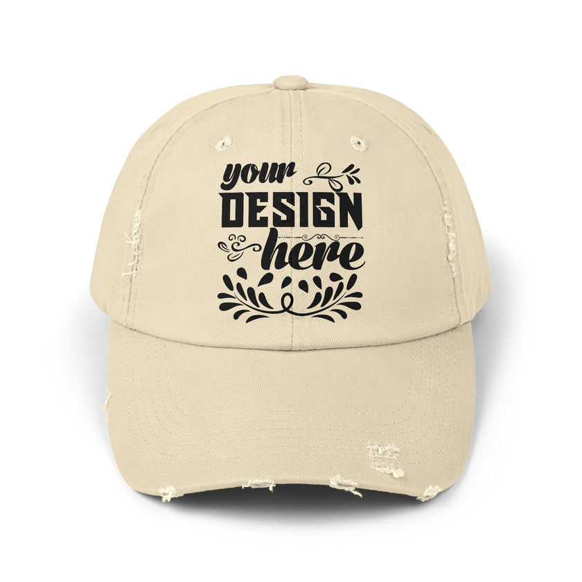 Customizable District DT600 Distressed Cotton Cap for Personalized Style