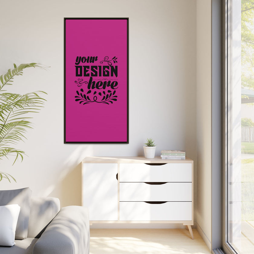 Customizable Framed Matte Canvas Print with Pinewood Frame Sawtooth Hanger