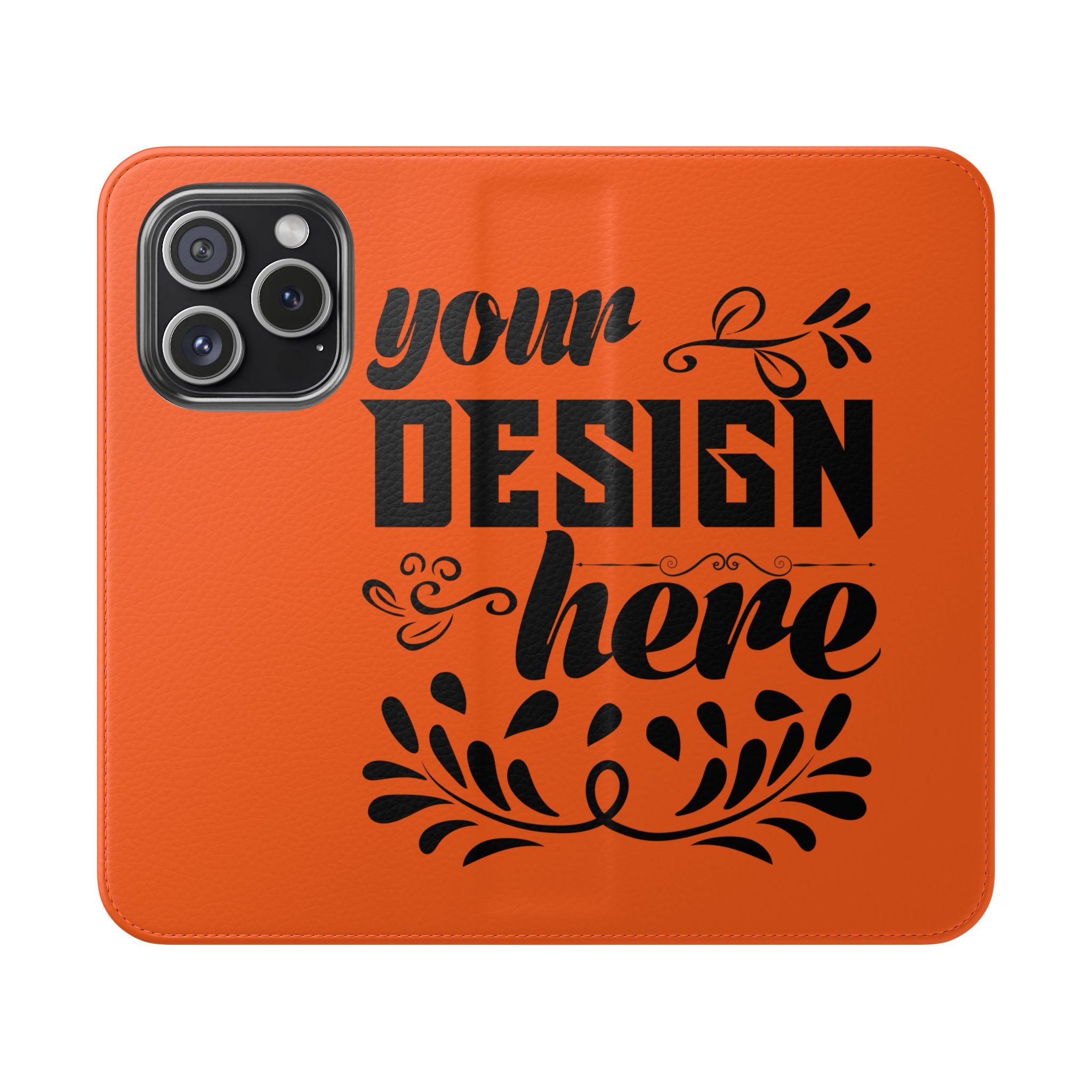 Customizable Flip Folio Phone Case With Card Slots Stand And Elastic Strap