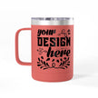Customizable Polar Camel 15oz Stainless Steel Coffee Mug Tumbler Lid