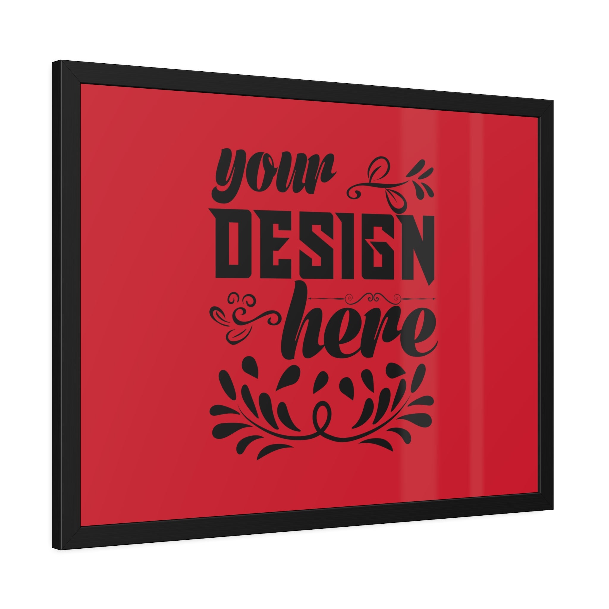 Customizable Framed Paper Poster with Matte Black Pinewood Frame Plexiglass