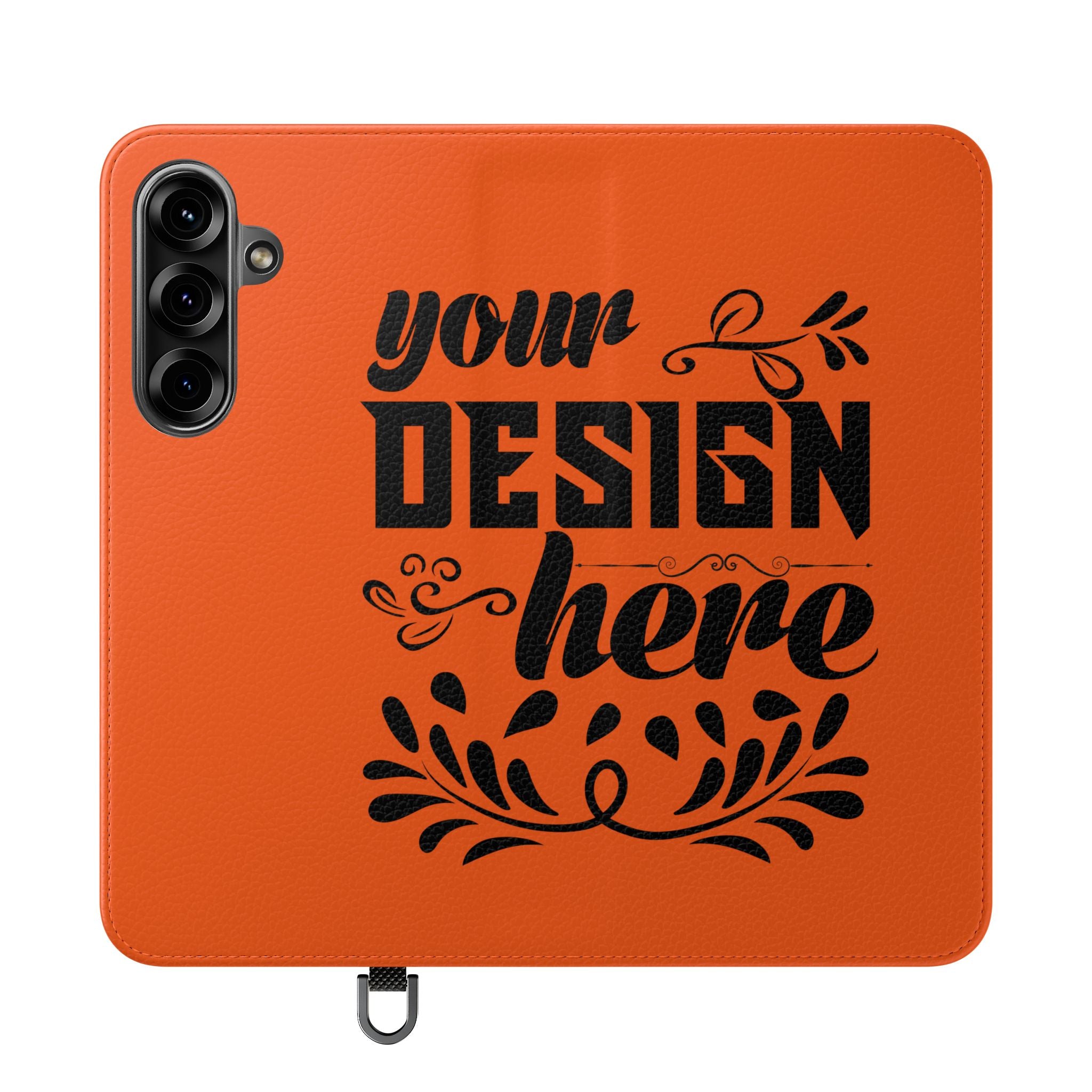 Customizable Flip Folio Phone Case With Card Slots Stand And Elastic Strap