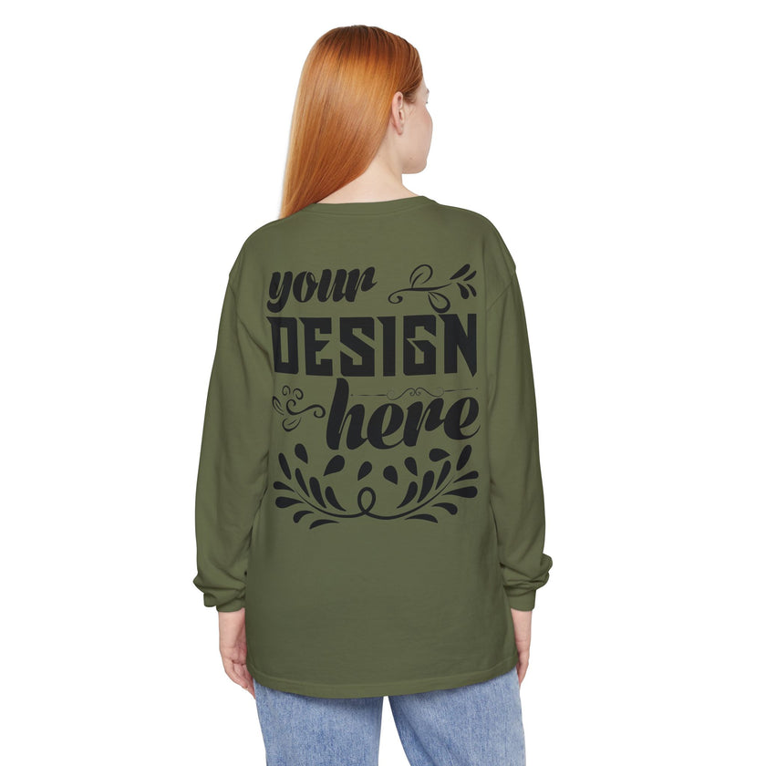 Customizable Comfort Colors 6014 Unisex Garment Dyed Long Sleeve T Shirt