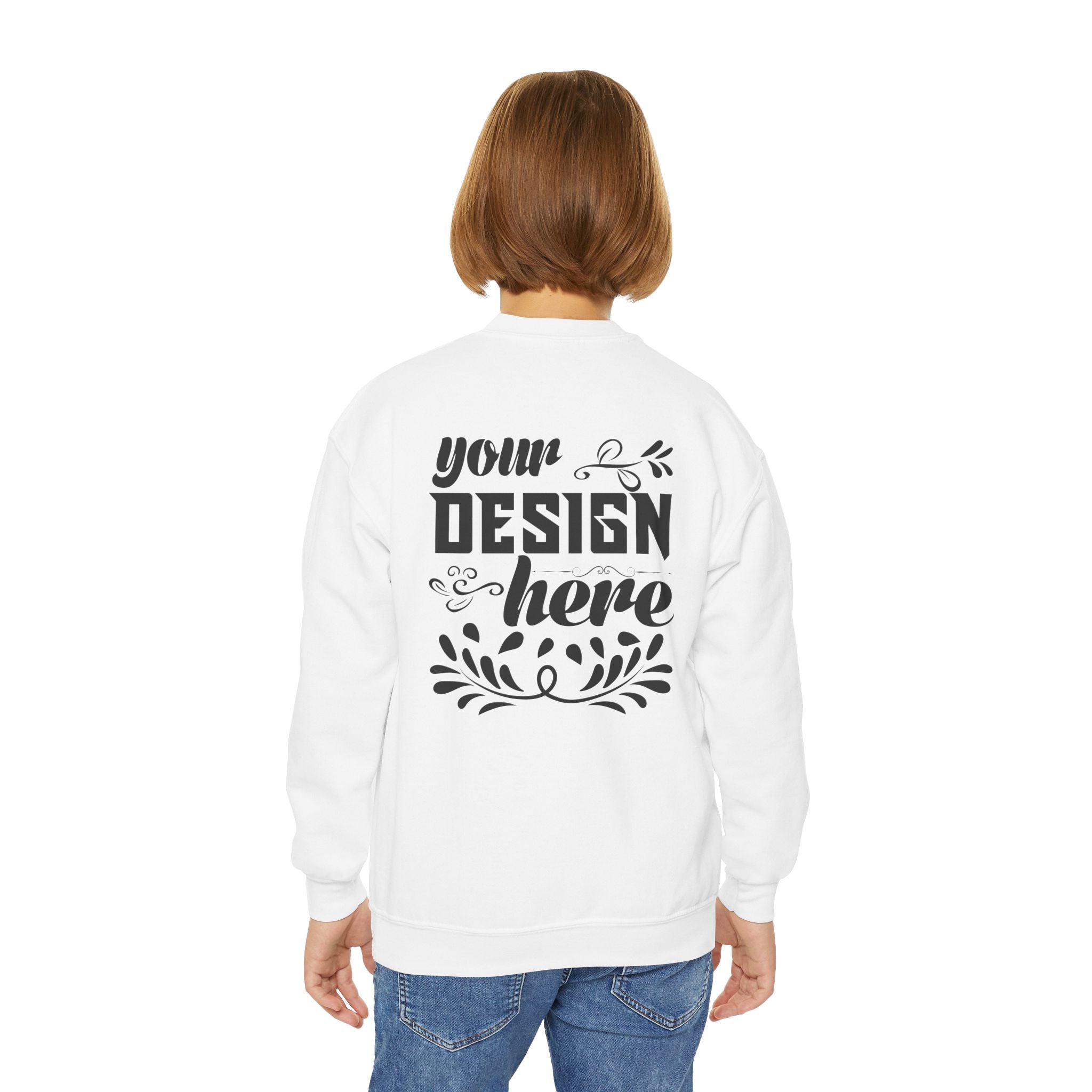 Customizable Gildan 18000B Youth Heavy Blend Crewneck Sweatshirt