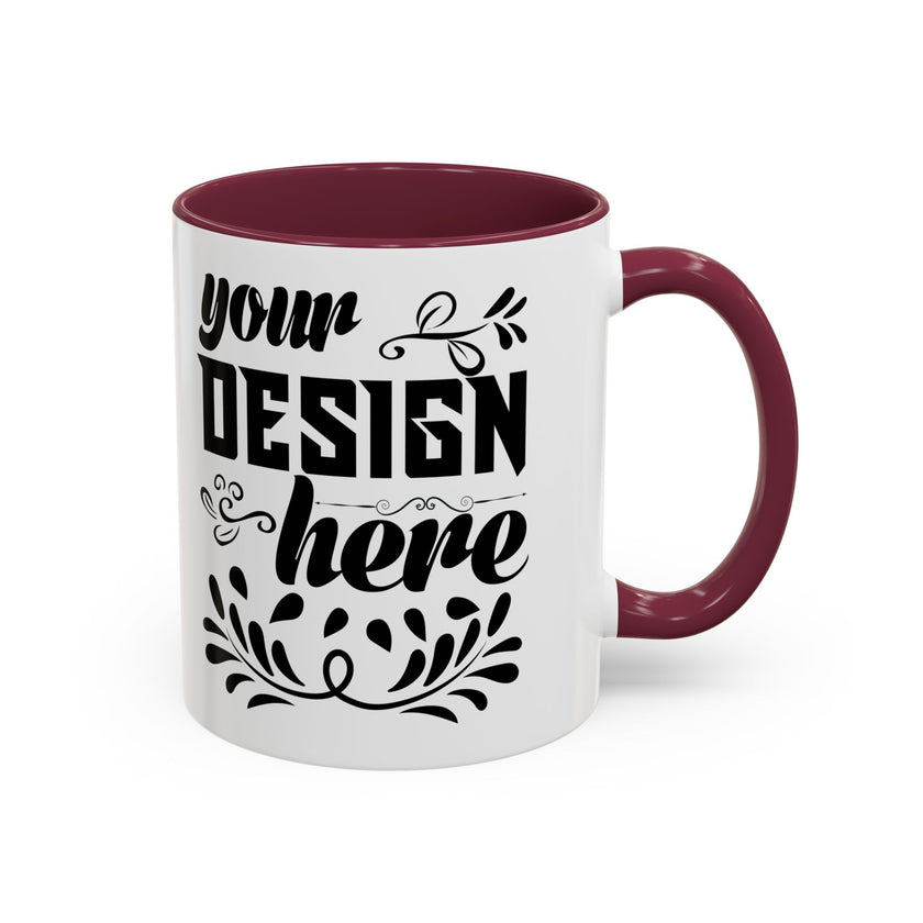 Customizable Glossy Ceramic Accent Mug 11oz and 15oz