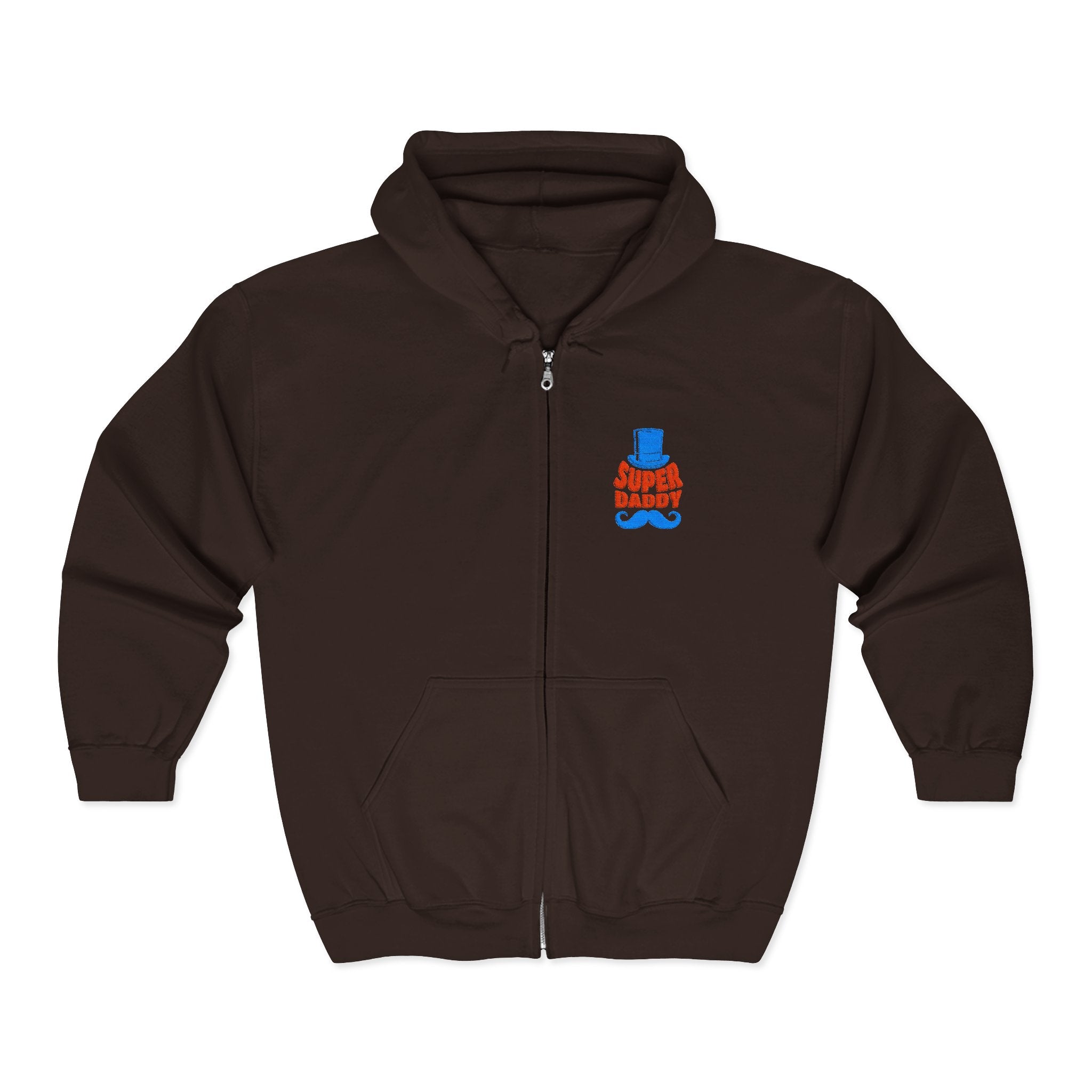Gildan 18600 Unisex Full Zip Hoodie | Super Daddy Embroidery