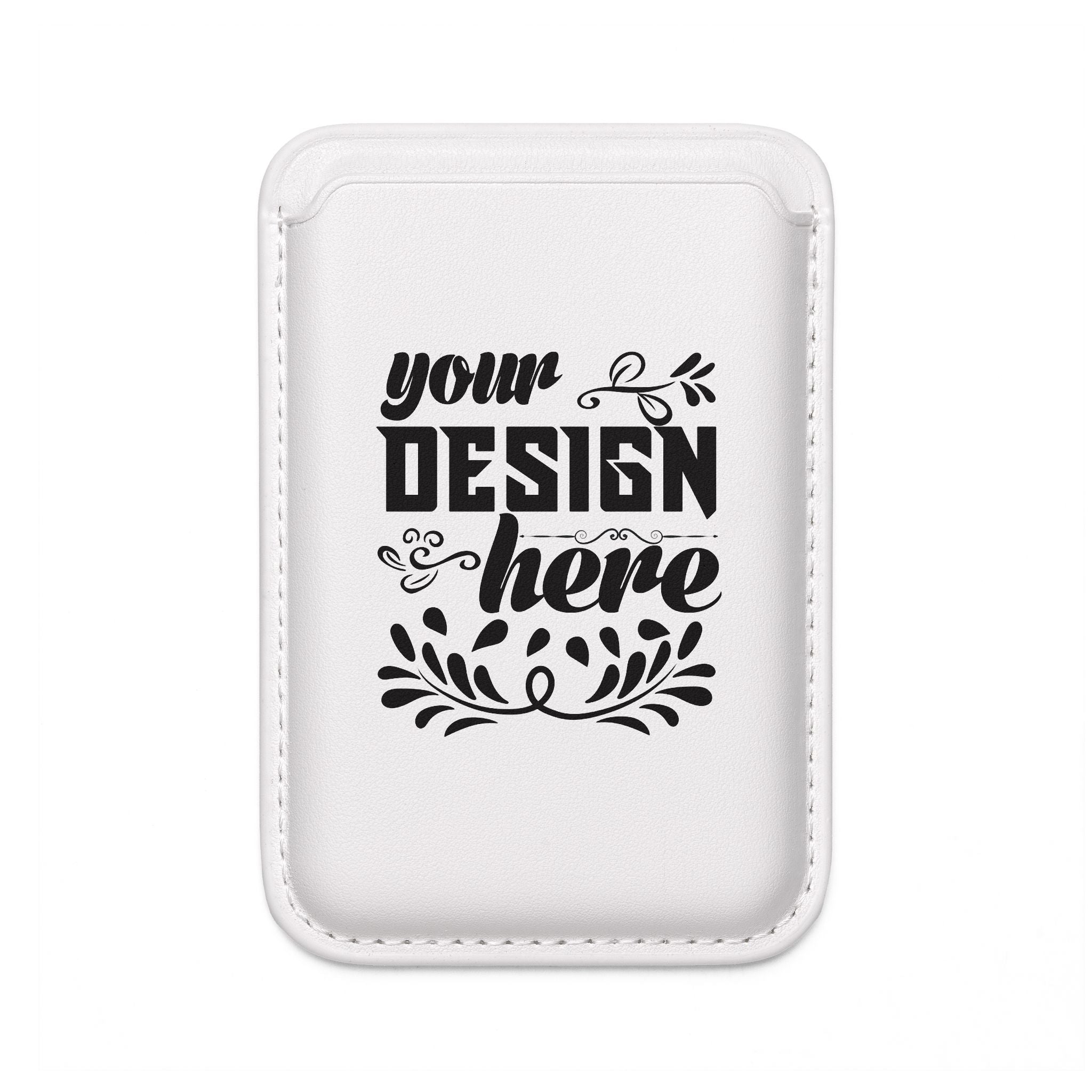 Customizable Vegan PU Leather Magnetic Wallet MagSafe Compatible 2 Cards