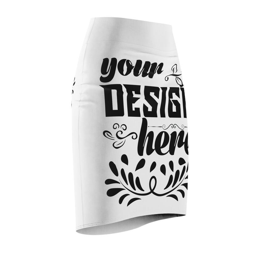 Customizable Women’s Pencil Skirt AOP Stretch Mid Waist Fit Clean Silhouette