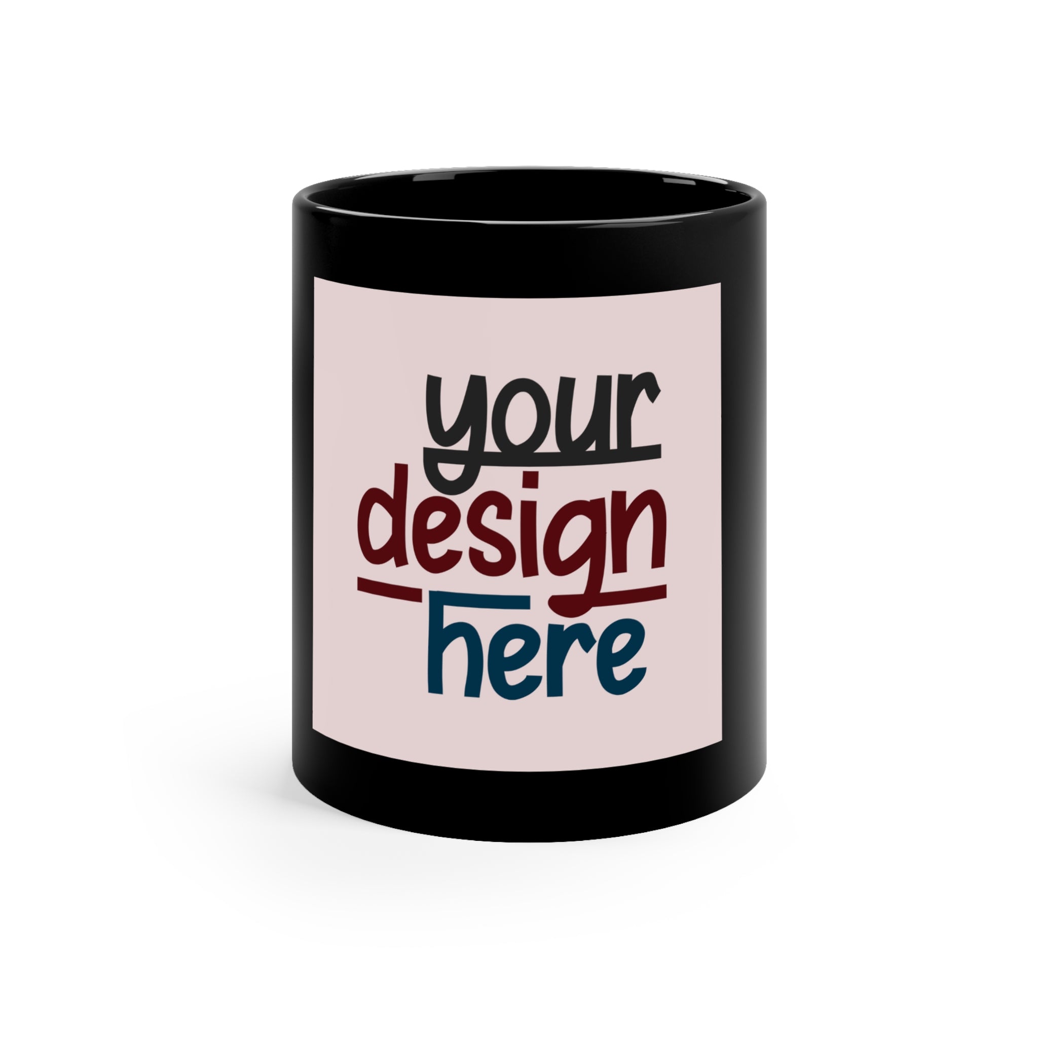 Customizable Black Ceramic Coffee Mug 11oz ORCA Coated Finish Daily Use