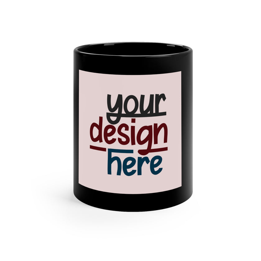 Customizable Black Ceramic Coffee Mug 11oz ORCA Coated Finish Daily Use
