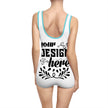 Customizable Womens Vintage One Piece Swimsuit U Back Boyshort