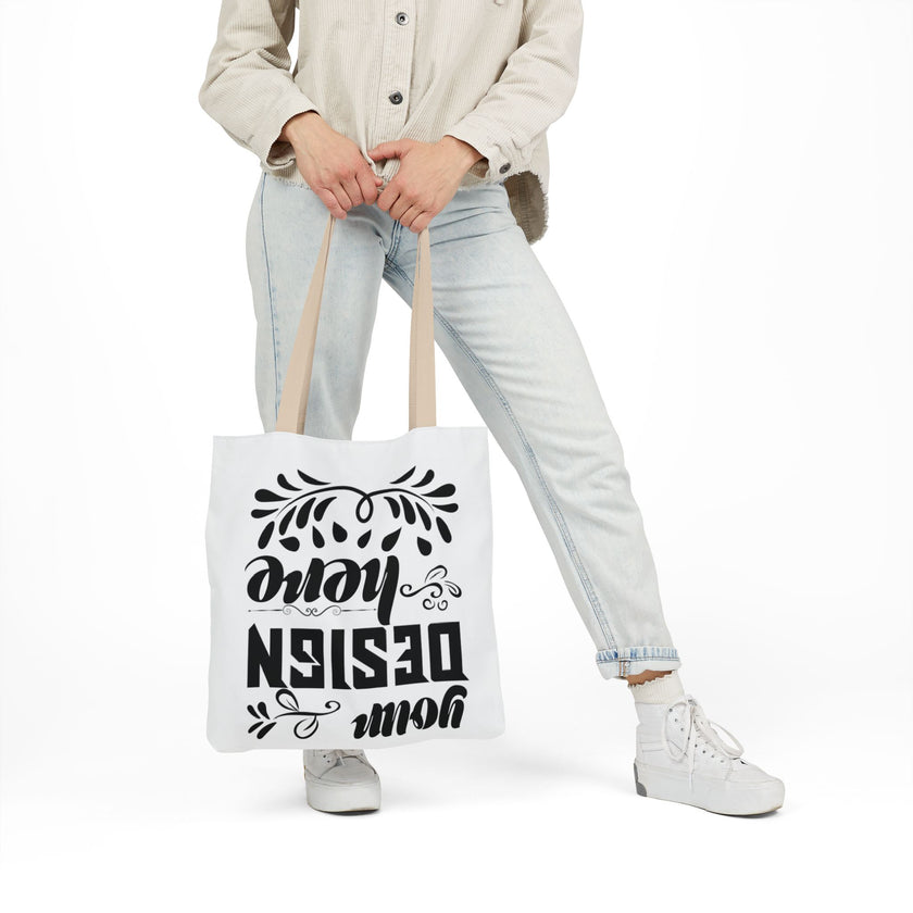 Customizable Canvas Tote Bag With 5 Color Strap Options All Over Print