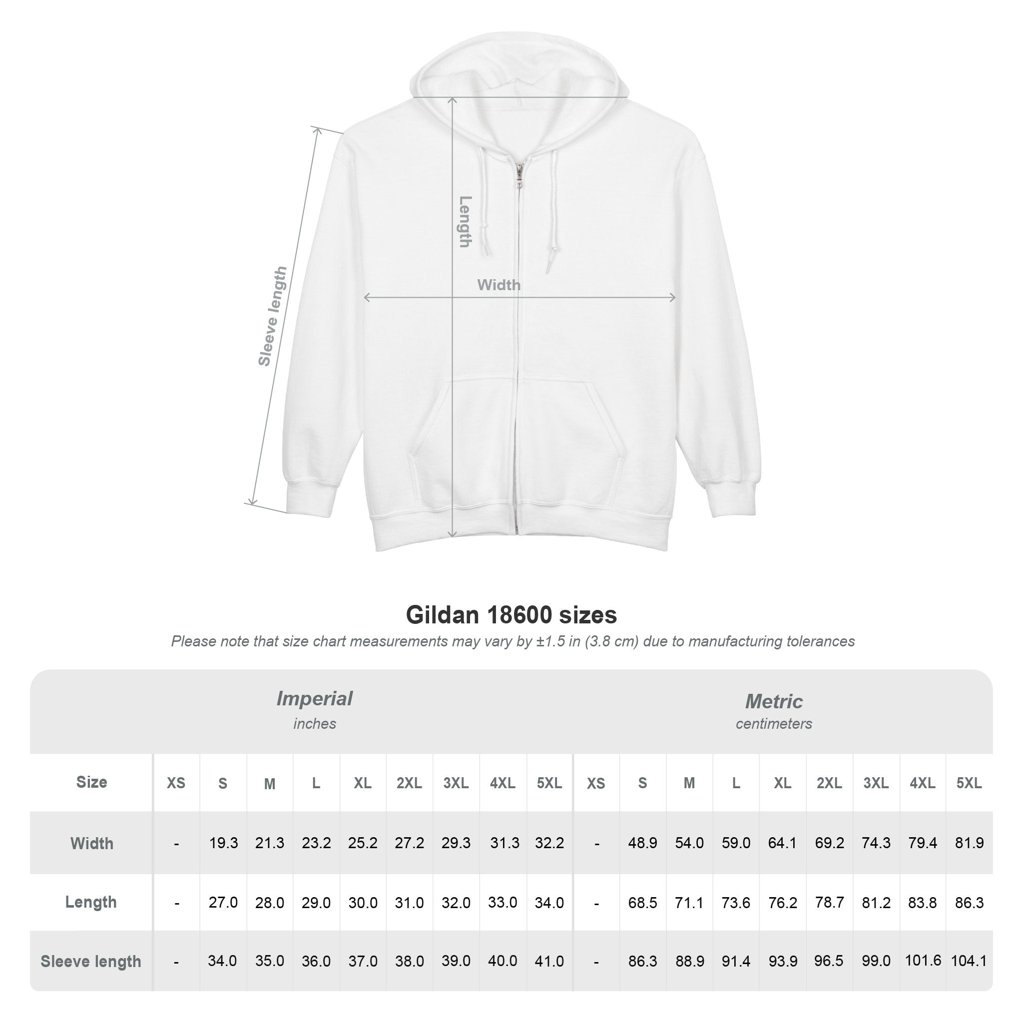 Customizable Gildan 18600 Unisex Heavy Blend Full Zip Hoodie