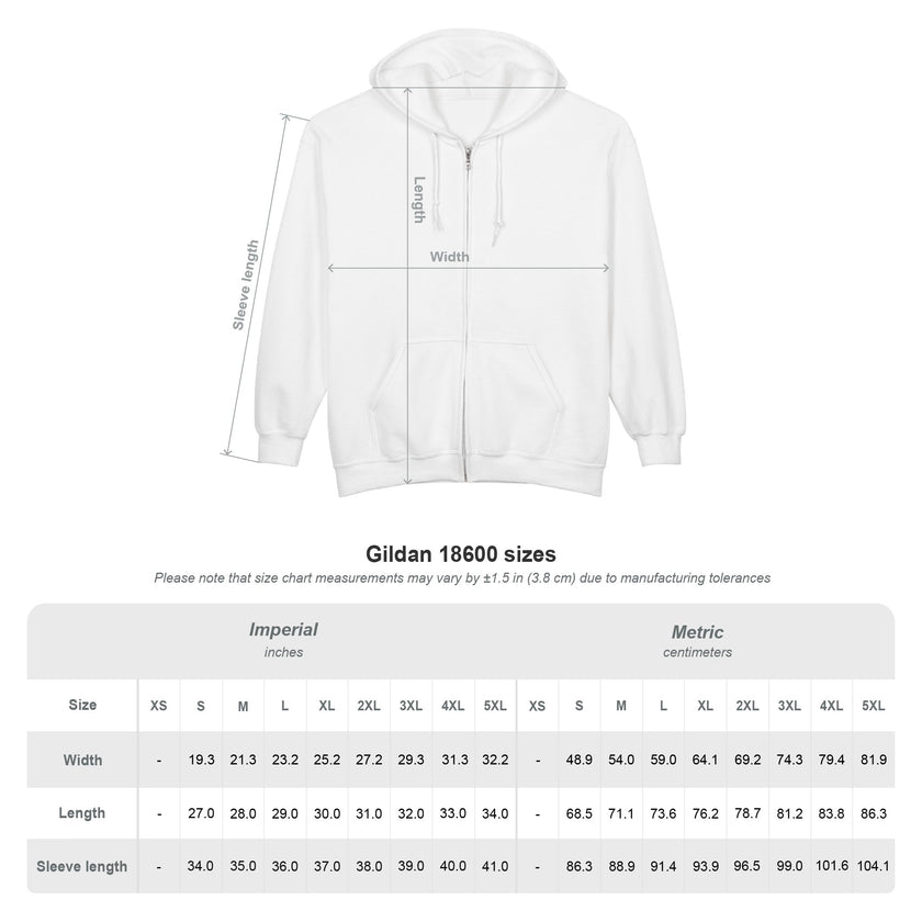 Customizable Gildan 18600 Unisex Heavy Blend Full Zip Hoodie