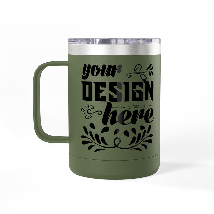 Customizable Polar Camel 15oz Stainless Steel Coffee Mug Tumbler Lid