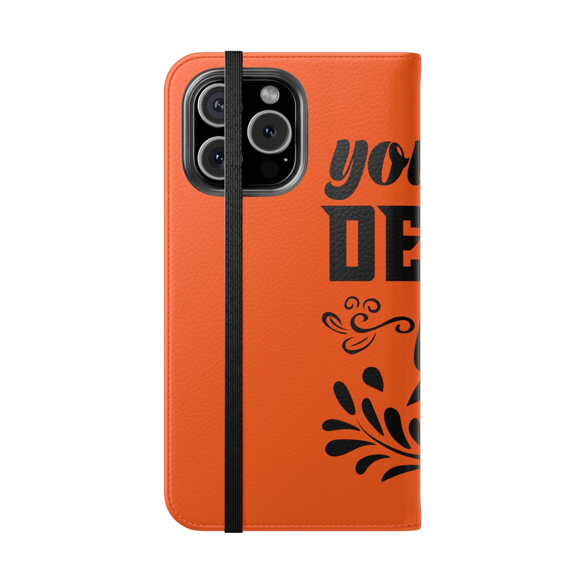 Customizable Flip Folio Phone Case With Card Slots Stand And Elastic Strap