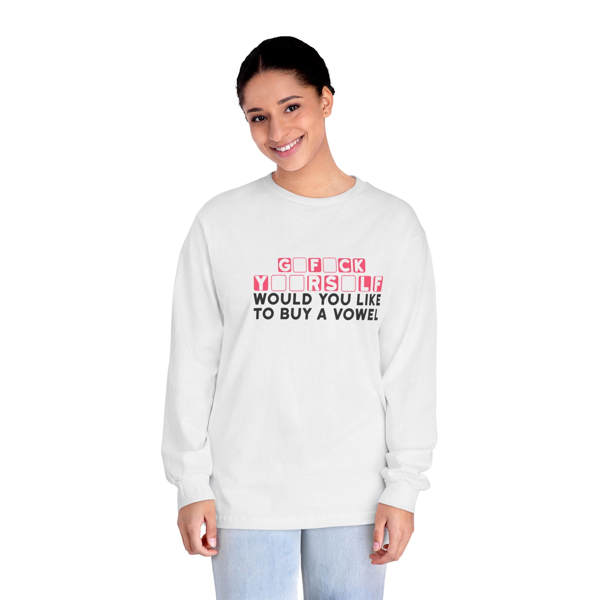 American Apparel 1304 Unisex Long Sleeve T-Shirt Buy a Vowel Graphic Print