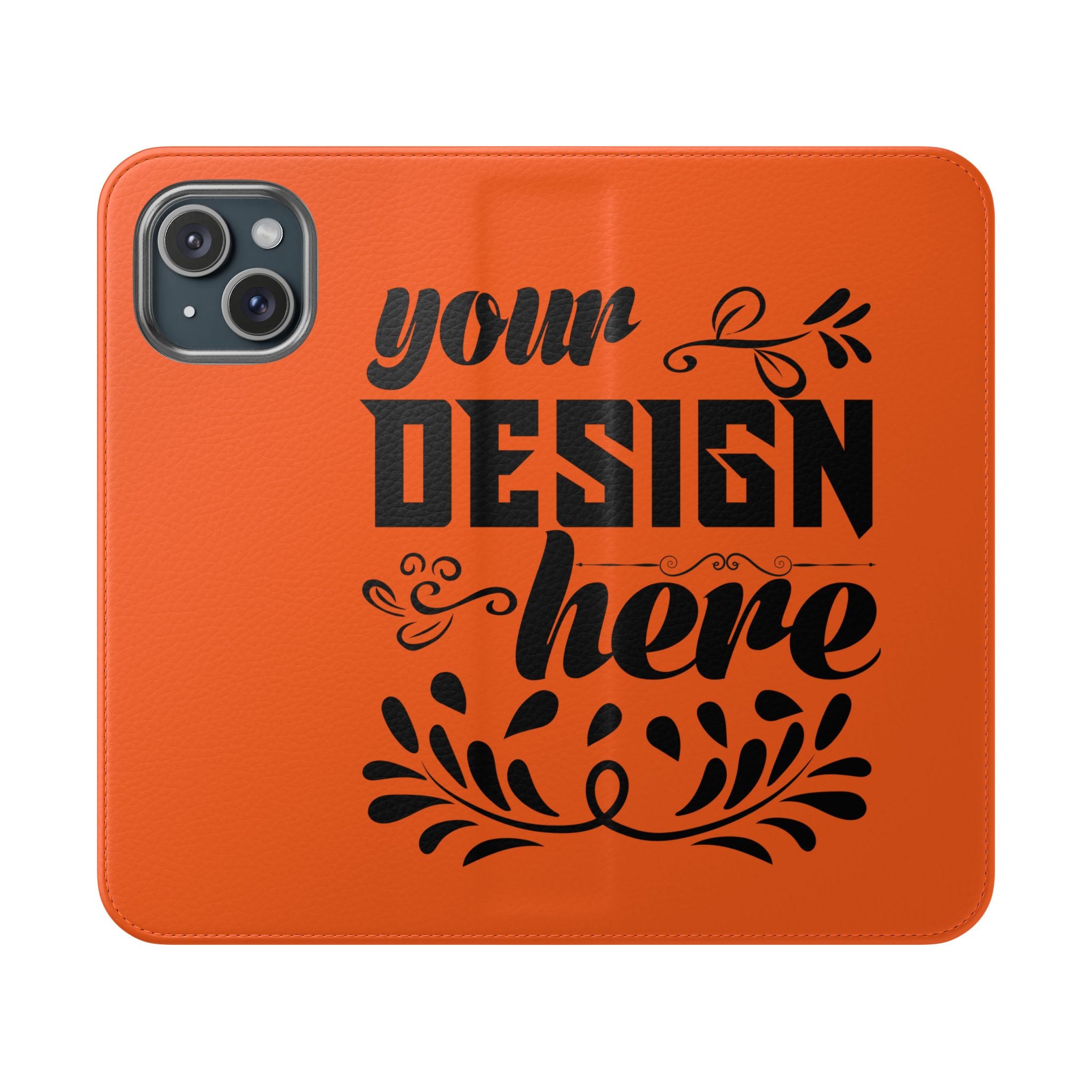 Customizable Flip Folio Phone Case With Card Slots Stand And Elastic Strap