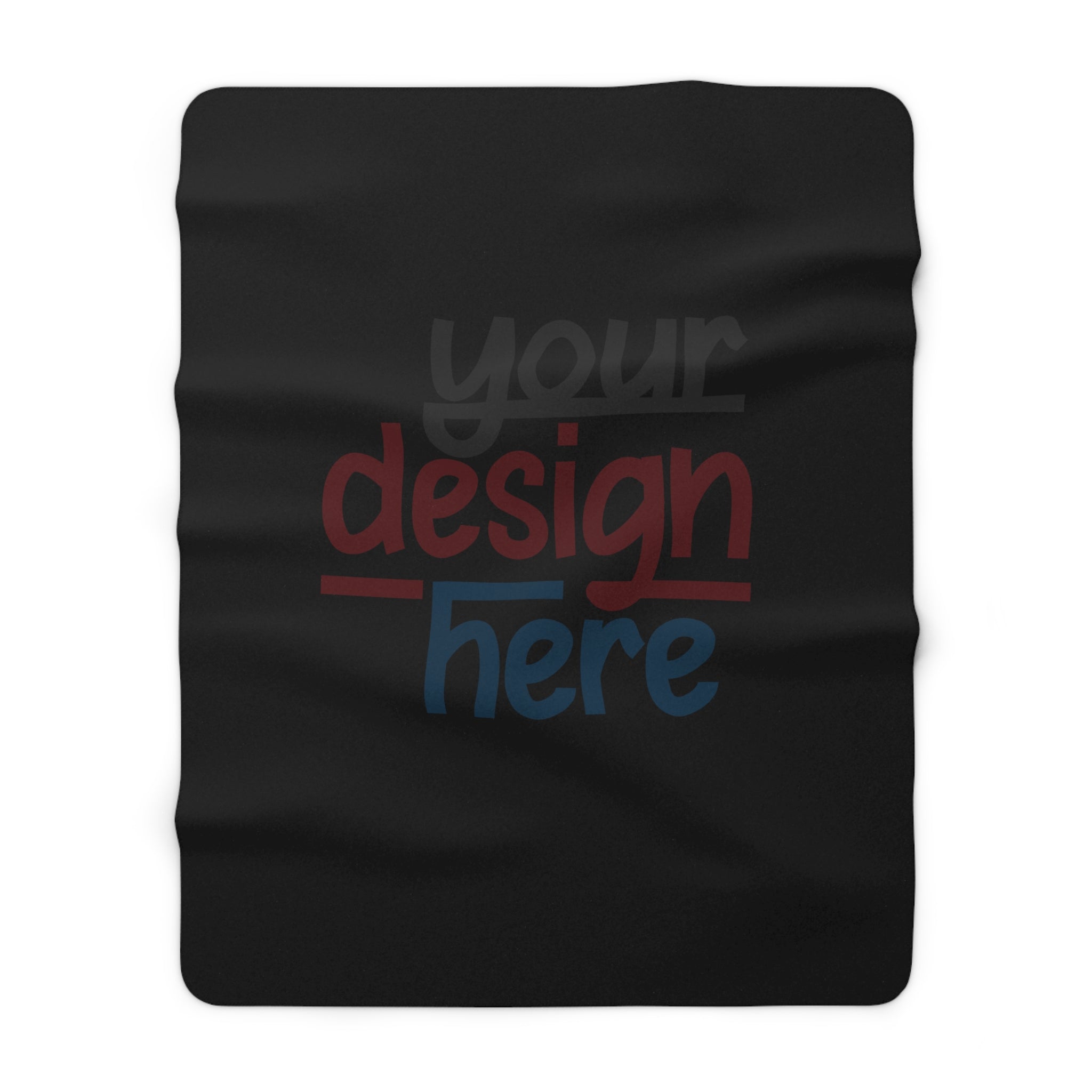Customizable Sherpa Fleece Blanket 3 Sizes One Sided Print Plush Back