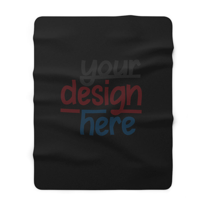 Customizable Sherpa Fleece Blanket 3 Sizes One Sided Print Plush Back
