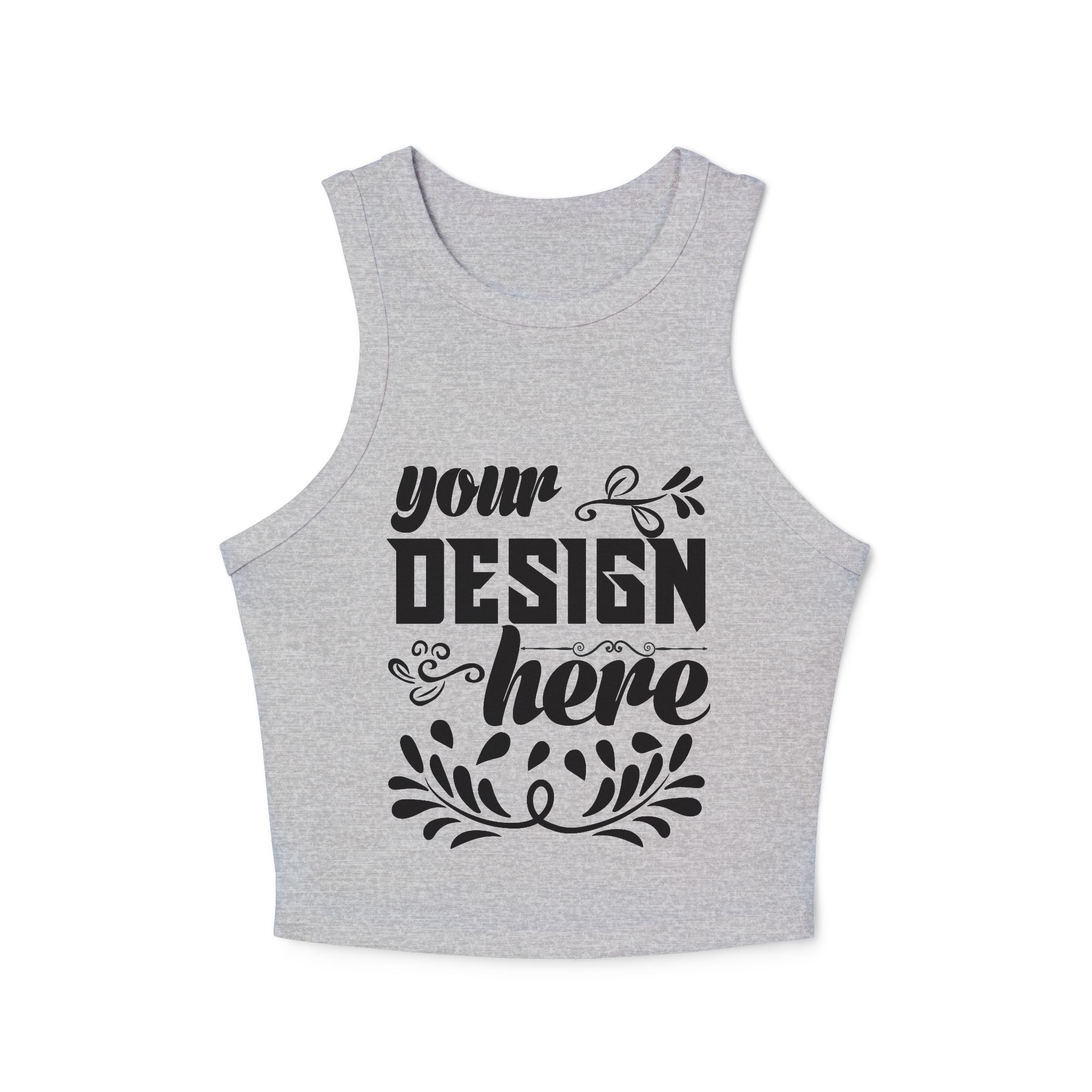 Customizable Bella+Canvas 1019 Womens Micro Rib Racer Tank Top Mid Length Fit