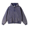 Nameria Unisex Retro Fleece Lined Hooded Zip Sweatshirt