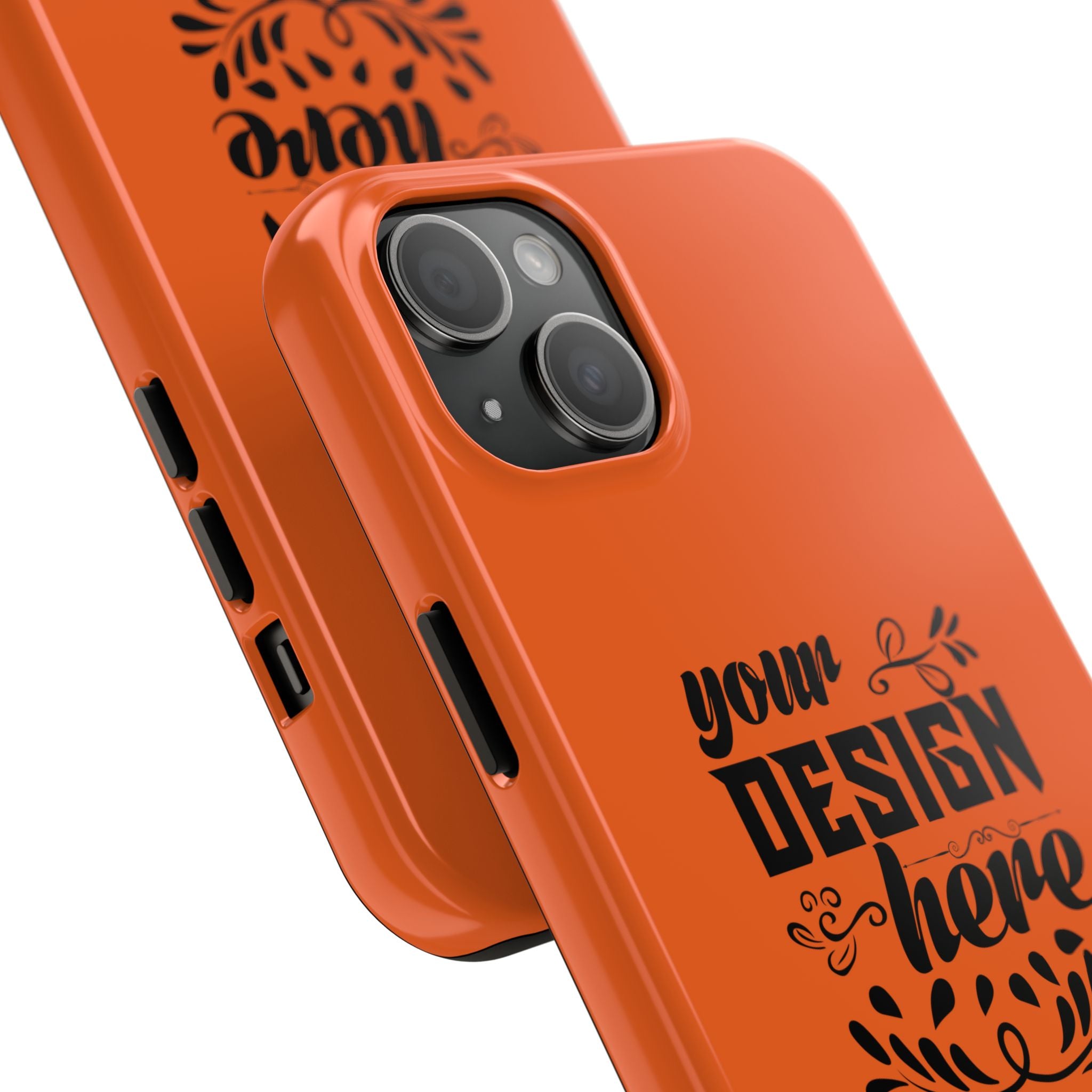 Customizable Tough Phone Case Glossy Dual Layer Wireless Charging