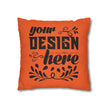 Customizable Square Poly Canvas Pillowcase with Concealed Zipper Closure