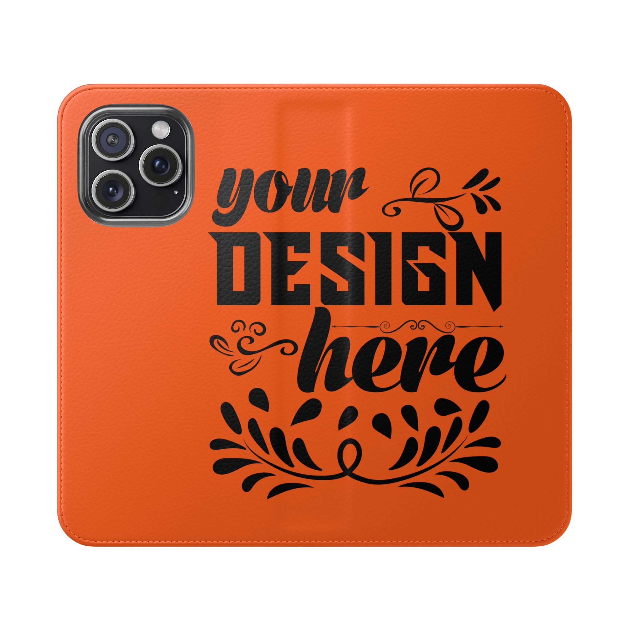 Customizable Flip Folio Phone Case With Card Slots Stand And Elastic Strap