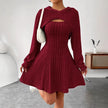 Nameria Square Neck A-Line Dress Set Hooded Top and Tank Dress