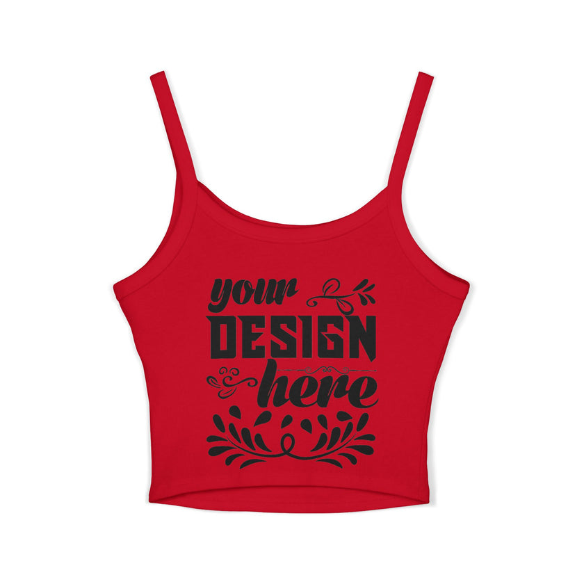 Customizable Bella+Canvas 1012 Womens Spaghetti Strap Tank Top Mid Length Fit