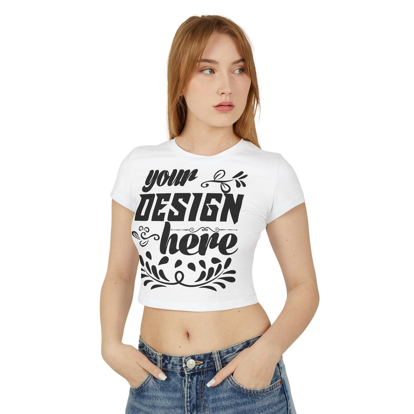 Customizable Womens Baby Tee Organic Cotton Slim Fit T Shirt