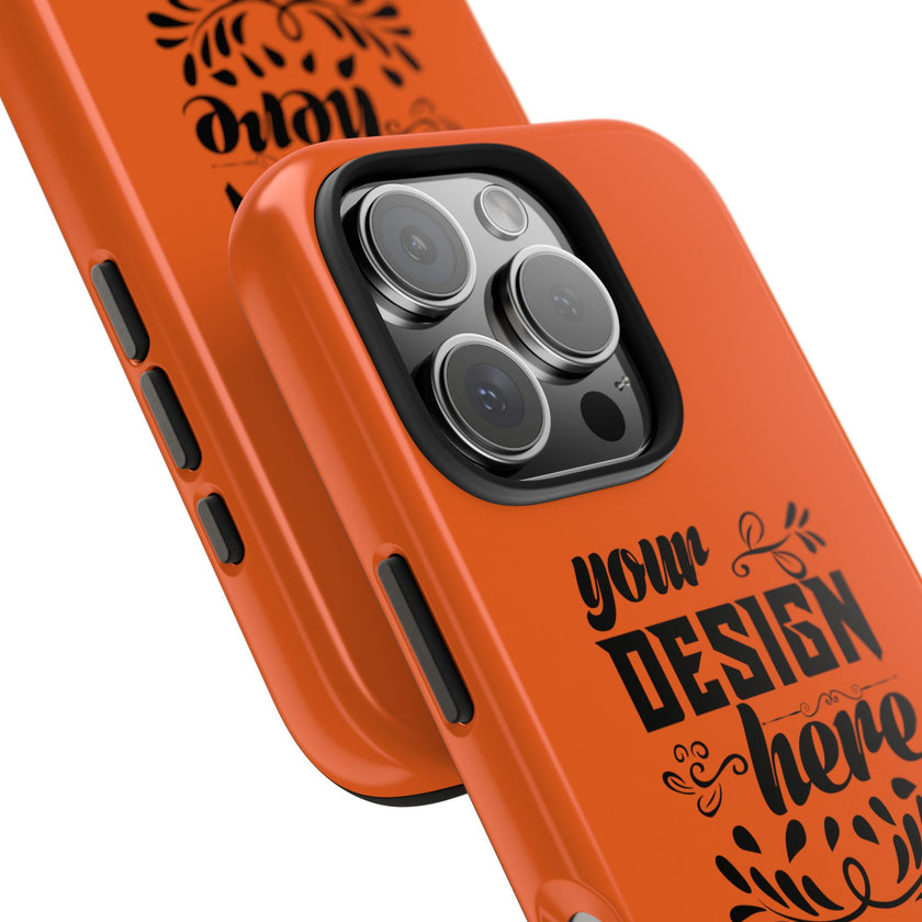 Customizable Tough Phone Case Glossy Dual Layer Wireless Charging