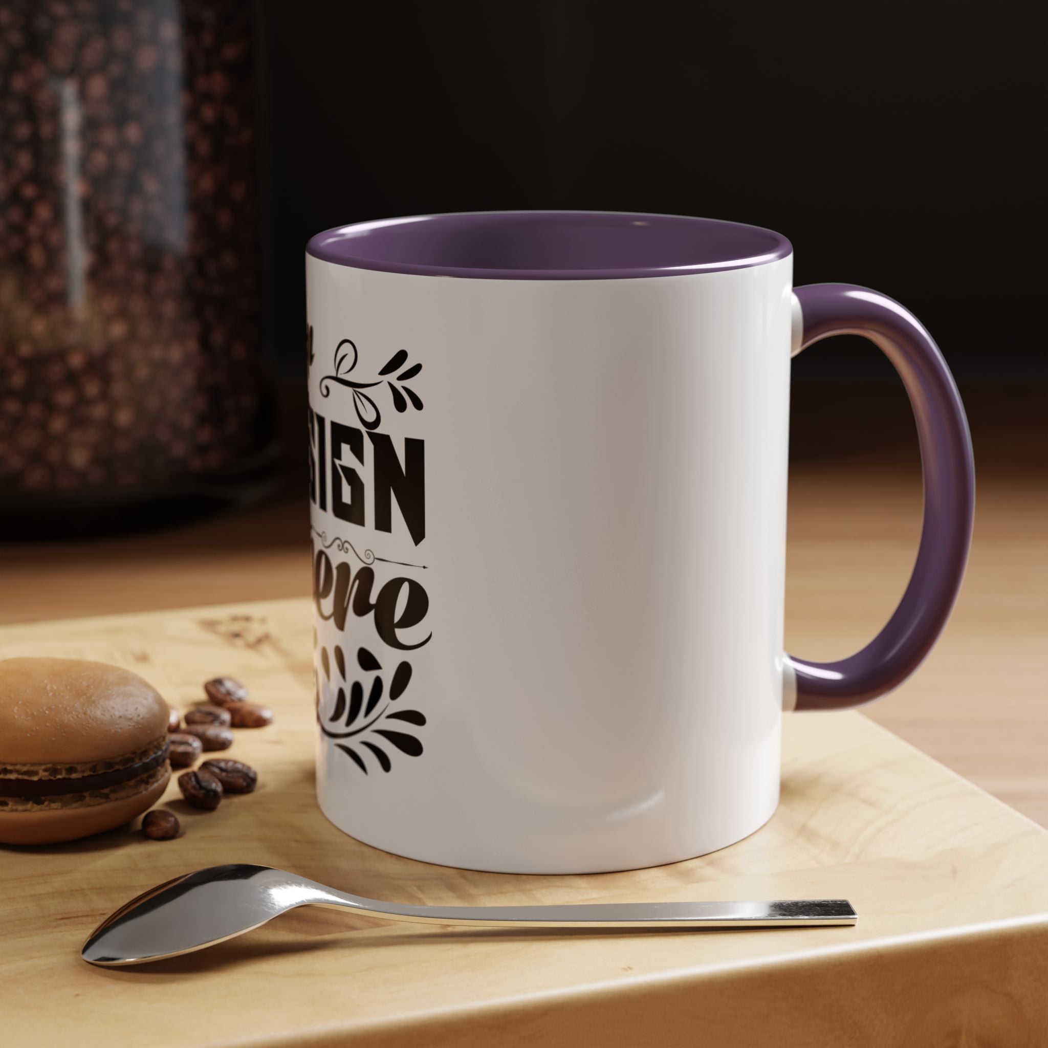 Customizable Accent Coffee Mug 11oz and 15oz Colored Interior Handle