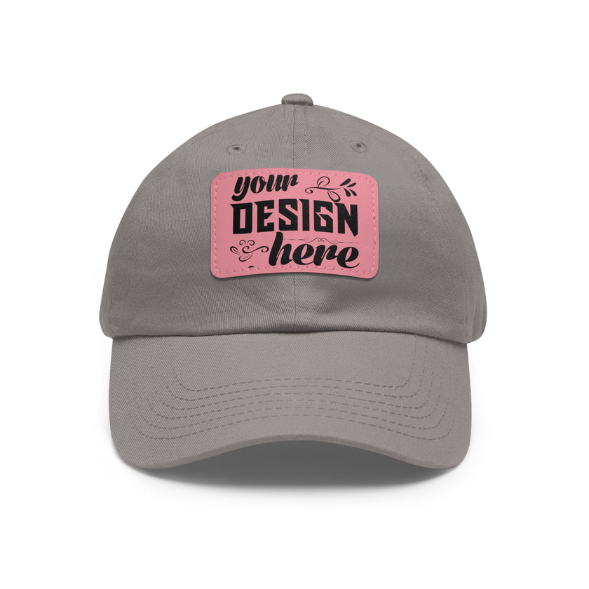 Customizable ValuCap VC300A Dad Hat with Faux Leather Patch Rectangle