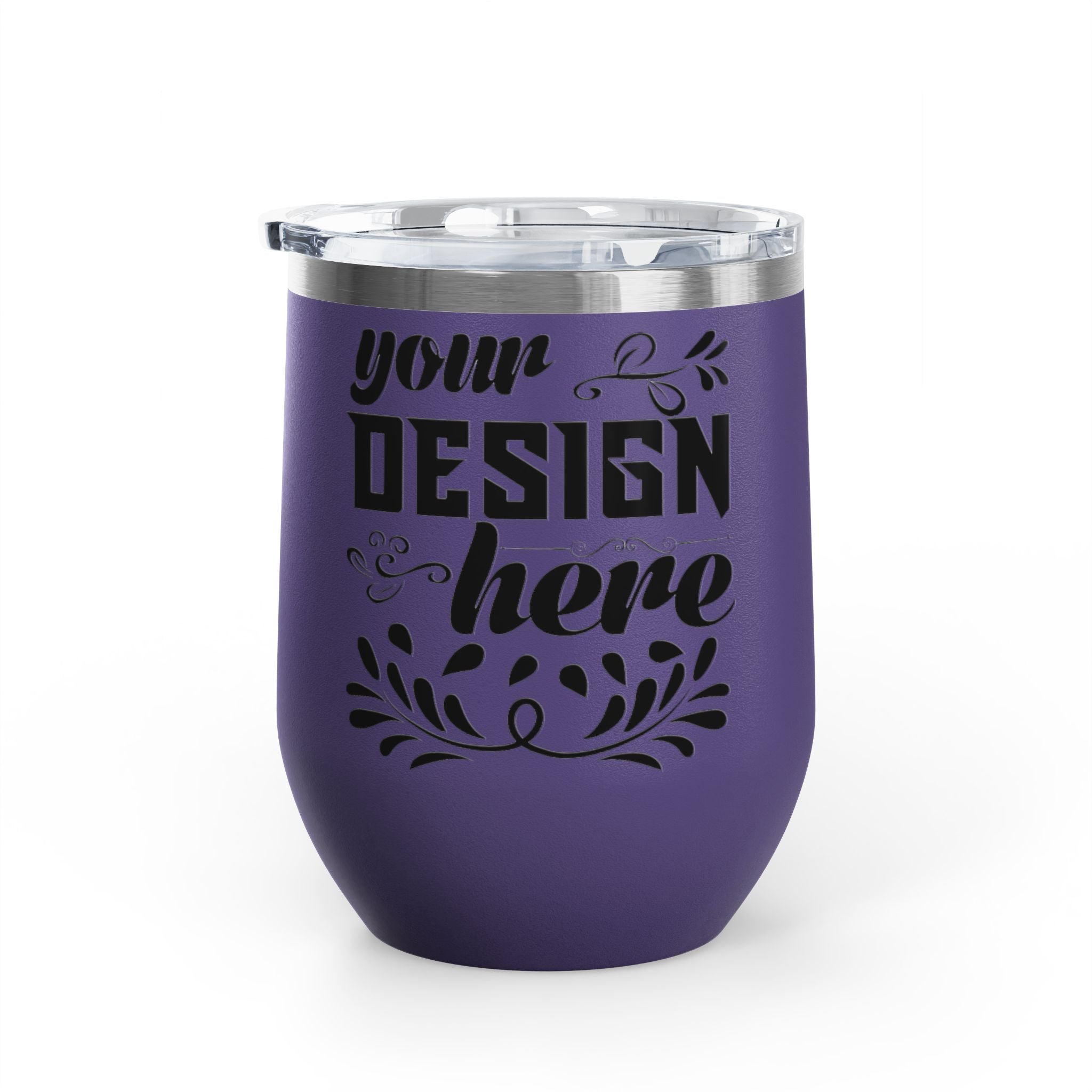 Customizable Polar Camel 12oz Stainless Steel Wine Tumbler Cup Lid